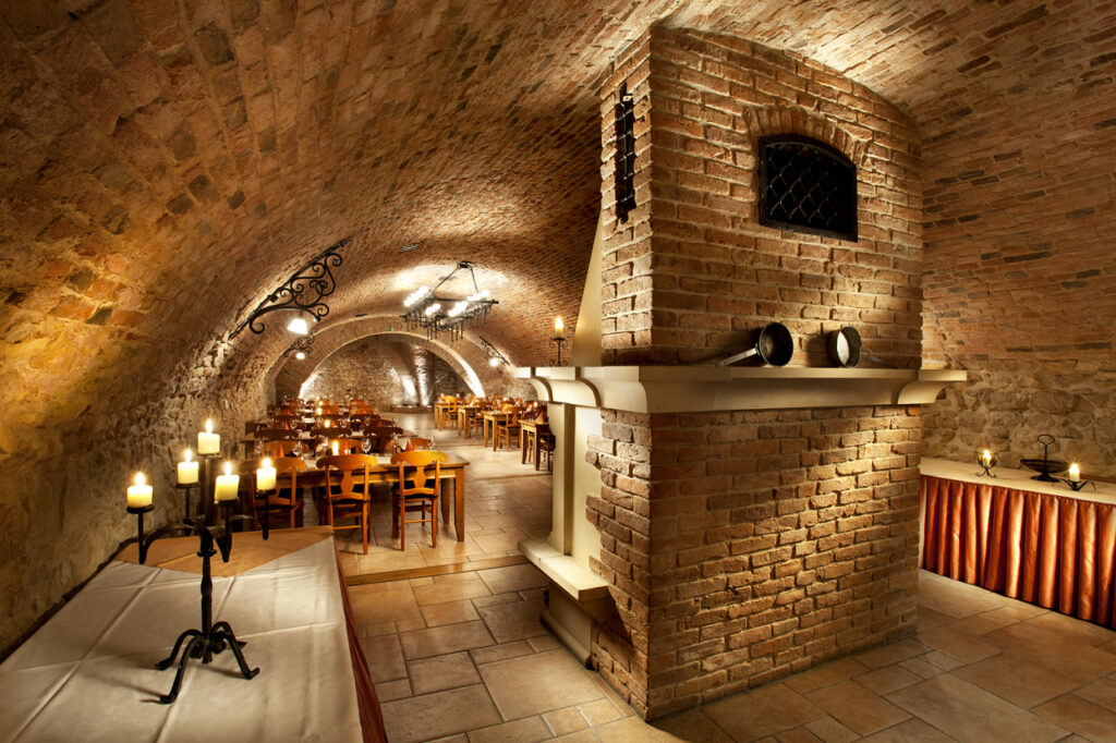 The Akademie hotel restaurant in the cellar area