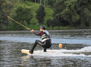 A man on a wakeboard in Jedovnice